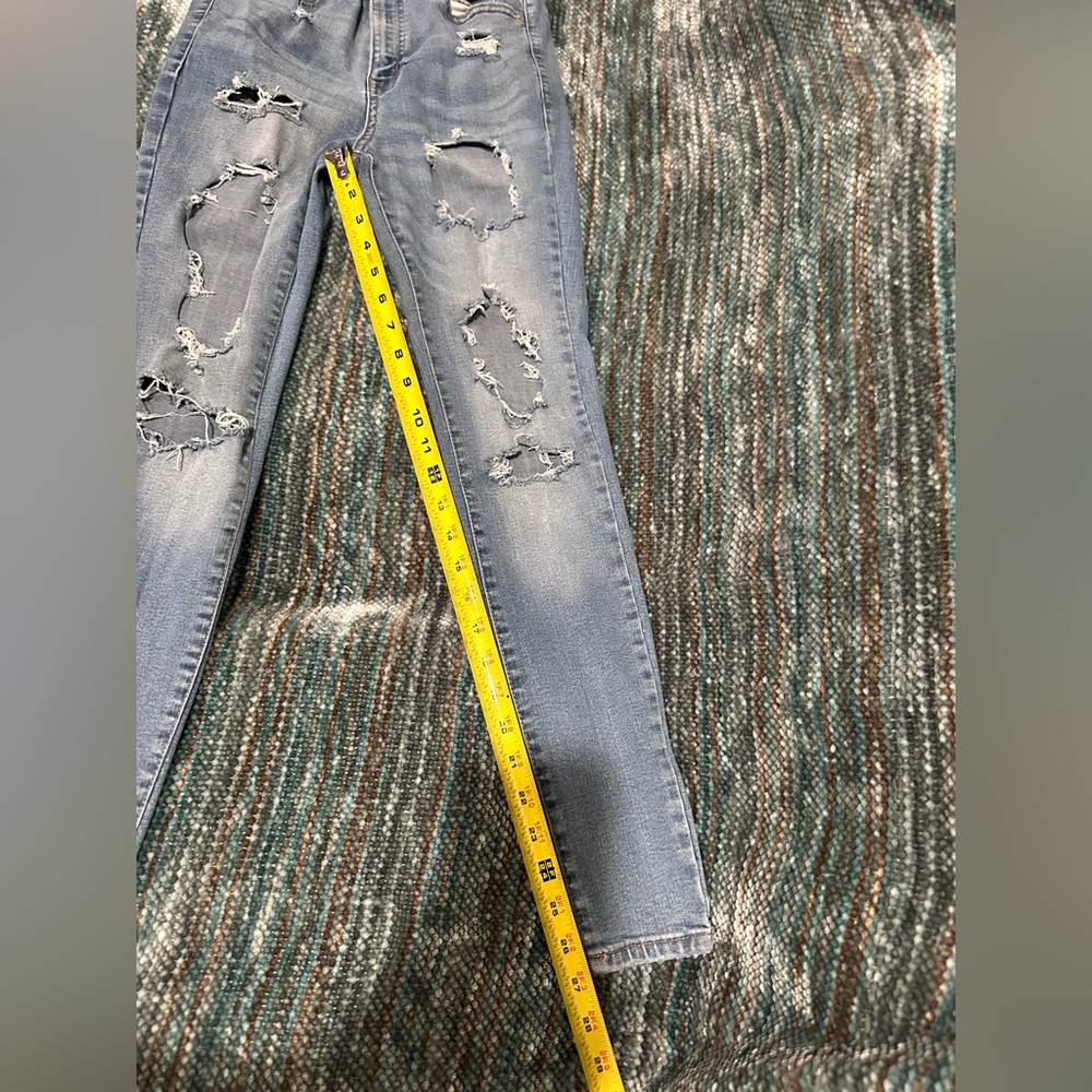 Aeropostale Light Blue Distressed Skinny Jeans - Picture 5 of 7